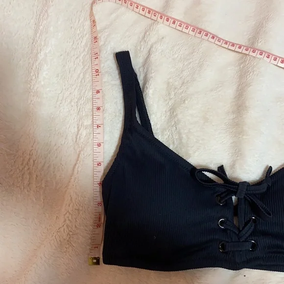 Black Ribbed Bikini Top - Picture 5 of 5